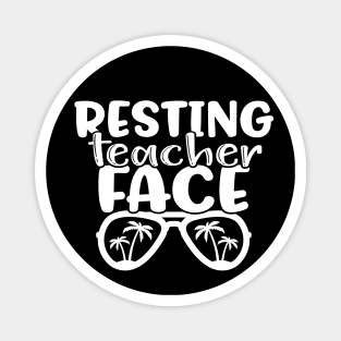 Resting teacher face - teacher joke/pun (white) Magnet